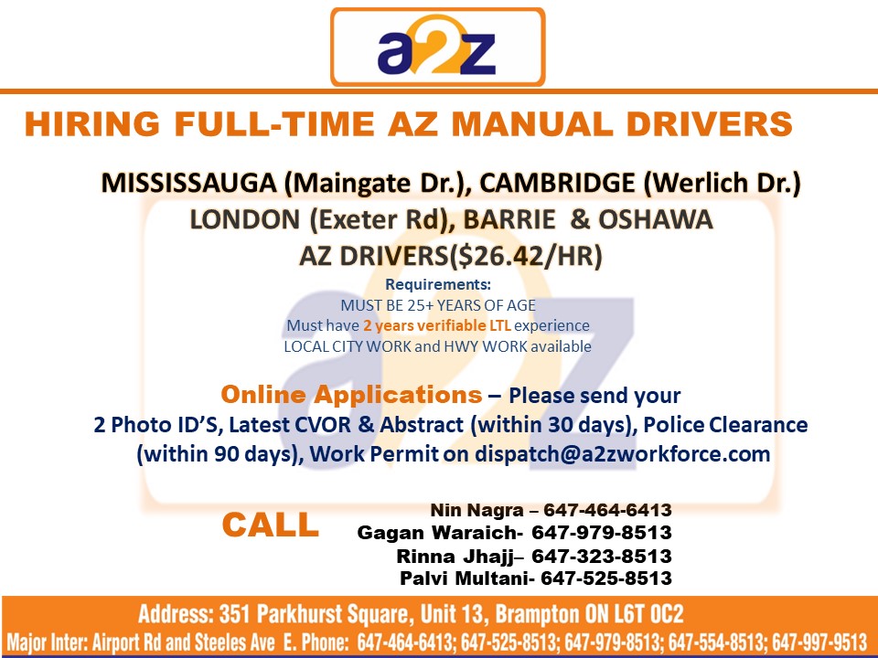 a2z_workforce13's tweet photo. Hiring Full-time in Cambridge, London, Barrie, Oshawa
AZ DRIVERS
Must have 2+ years of verifiable LTL experience
If interested, please contact us.
#hiring #experience #azdrivers https://t.co/0ioavCKqkx