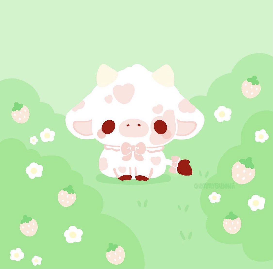 Gummybunnii🍄 on X: 🤍 Strawberry Cow 🤍  / X