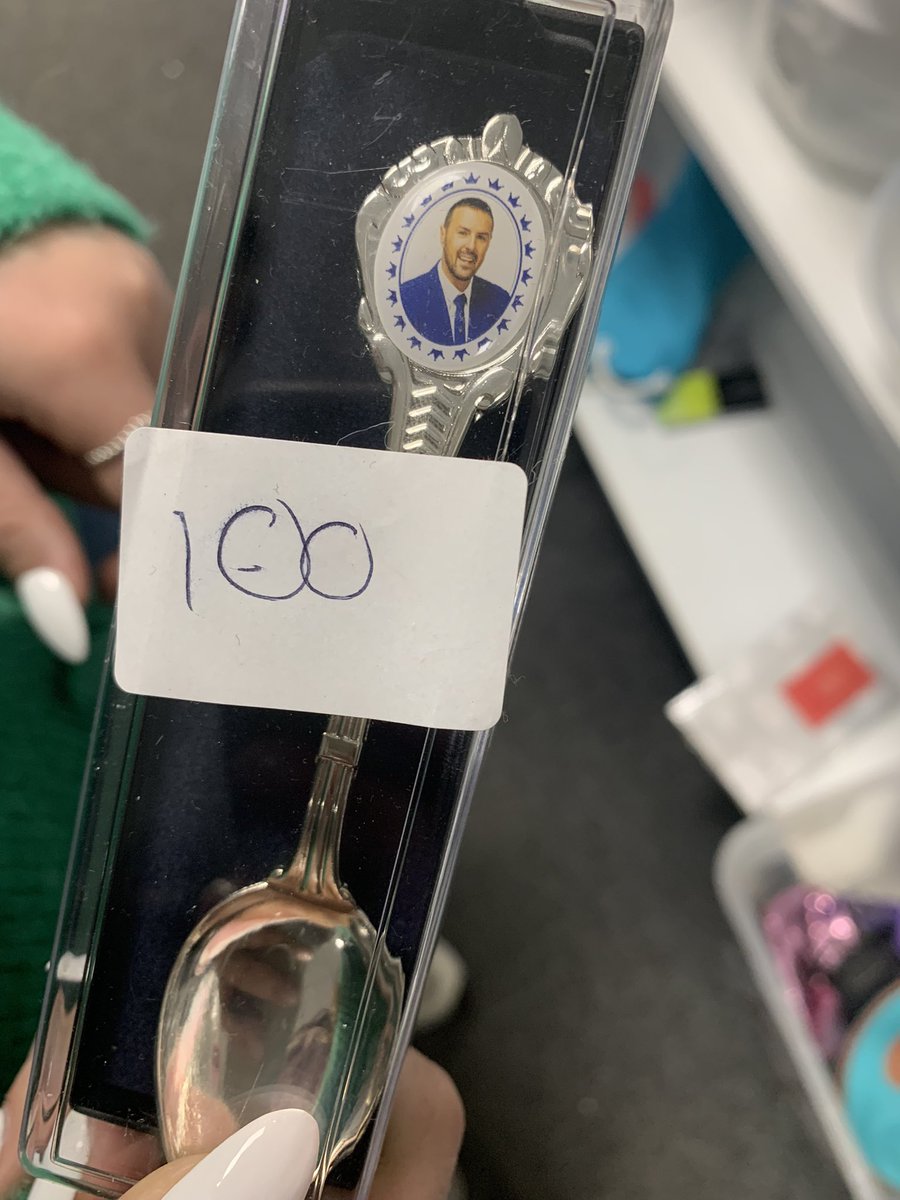 Saw this <a href="/PaddyMcGuinness/">Paddy McGuinness ❤️</a> boxed spoon in the charity shop this morn for a quid I thought it was a member of the royal family at first ..so random 🤣