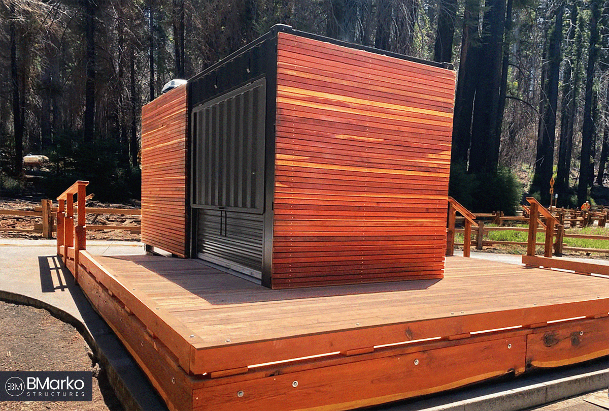 After the #CZU fire in 2020 that engulfed more than 97% of the park, today marks the reopening of #BigBasin Redwoods State Park in CA.

We are proud to be a small part of the park's resurrection with this 20-foot container structure that will serve as a new information center.