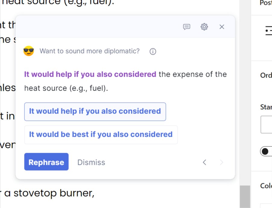JayBuild100k's tweet photo. Grammarly... honestly, this is the worst feature you've created. And I can't even disable it. I don't want to sound more diplomatic!!!! #grammarly #softwarefail https://t.co/2wGCiln94H