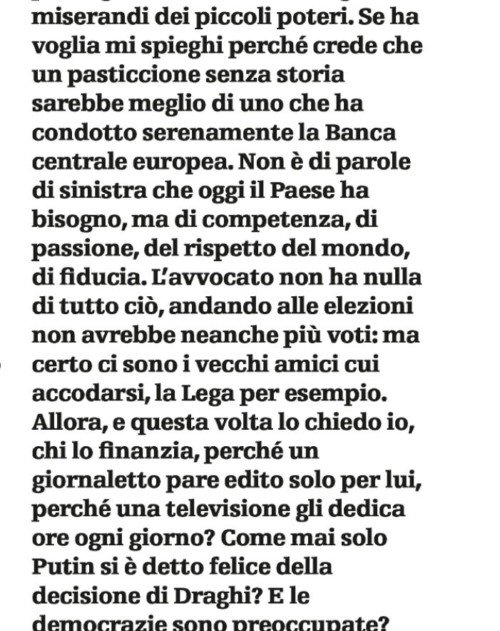 Natalia Aspesi numero uno, stra-to-sfe-ri-ca su Conte: