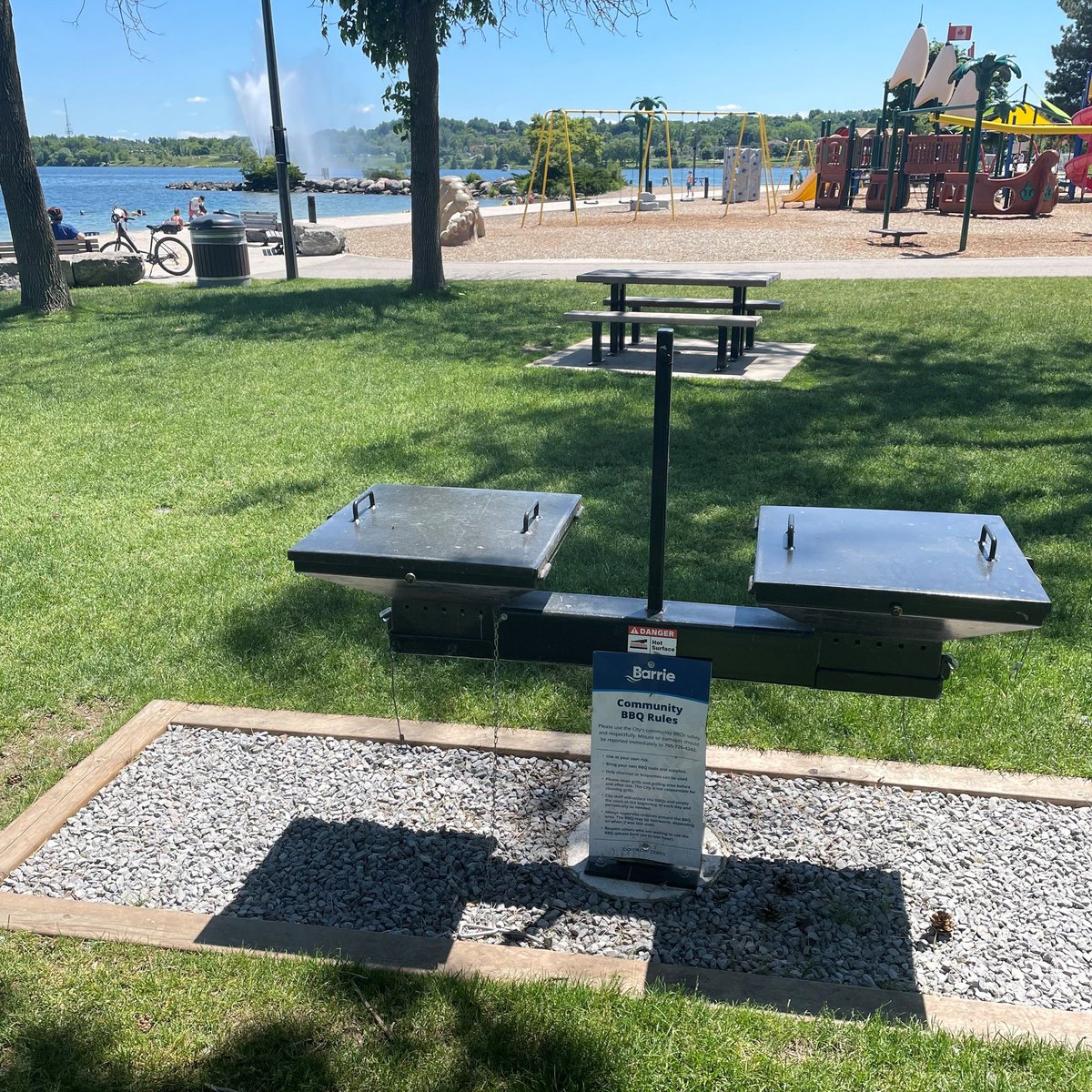 cityofbarrie's tweet photo. Community BBQs at Centennial Park & Tyndale Park are open 7 days a week for public use. Please comply w/ posted guidelines. #BarrieParks regs & maintenance: https://t.co/Z1OwtCXucU #BarrieWaterfront #ServiceBarrieFAQs https://t.co/TCOKmBsZSl