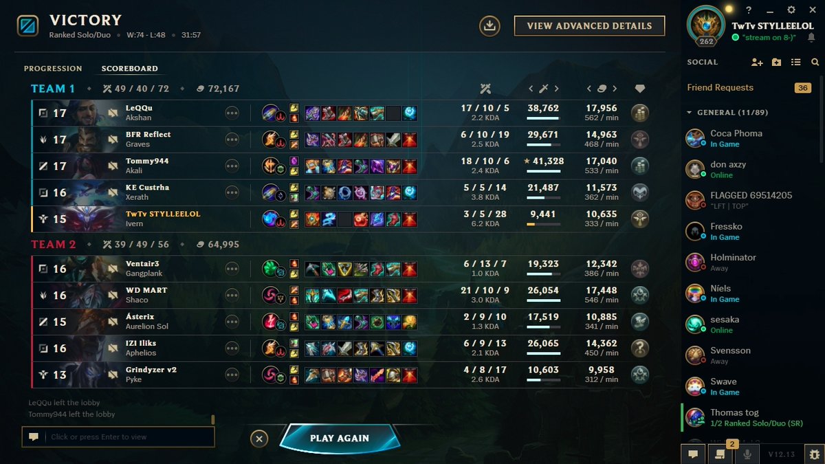 I recently started playing league again after a couple years of break. I play only for fun, and just enjoy my time playing ivern doing random strats etc. I love how people are fuming in soloq about how i play, it really makes it more enjoyable <3