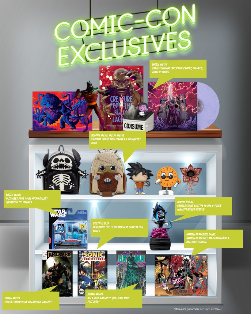 Here are some of our team's favorite 2022 San Diego Comic-Con exclusives! Which exclusives are YOU hoping to pick up this weekend? (or on eBay for 3x the price 🤣)
⁠
See this page and others like it in our 2022 comic-con guide! (linked here bit.ly/3PC8Wca)