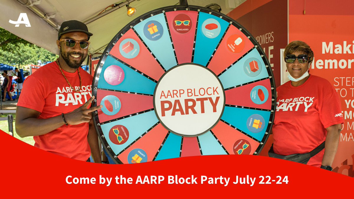 AARPOhio's tweet photo. Come check out the #AARPBlockParty at the 2022 Columbus Jazz and Rib Fest today through Sunday. We’ve got fun activities for the 50+, including AARP members, and their friends and families. Spin our prize wheel or strike your best pose at our photo wall! #hotribscooljazz https://t.co/QwNAgc2kPz