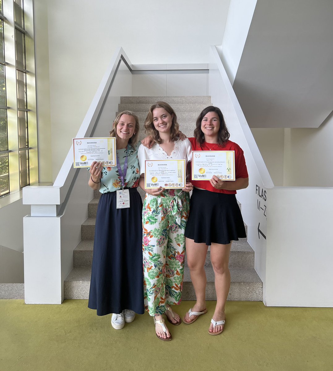 Three of the BSVoM members got ‘Best Poster’ awards tonight at the @VoM_2022 conference! 🤩 Congratulations girls!