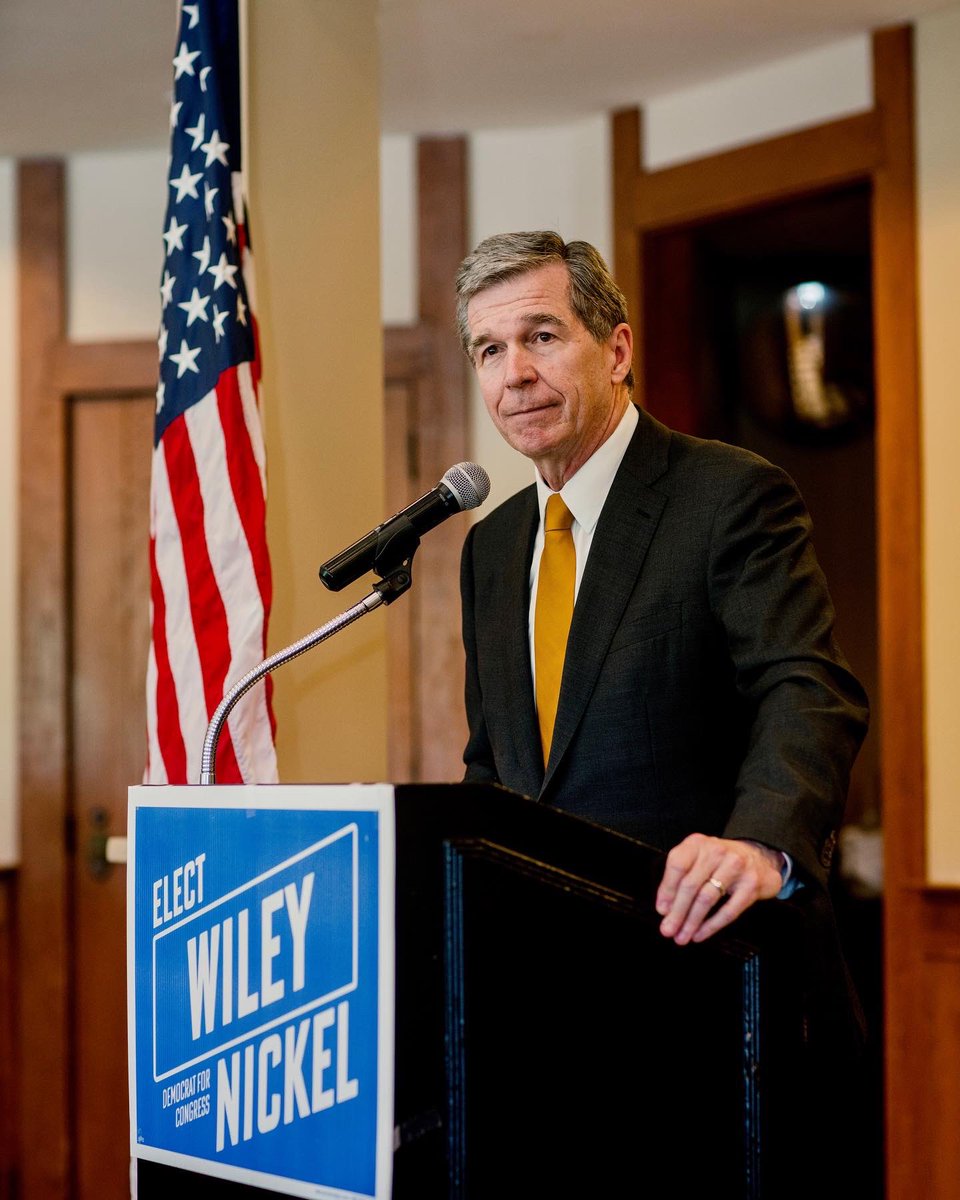 WileyNickel's tweet photo. I’m proud to have Governor @RoyCooperNC’s support in this race for Congress. 

He’s a critical partner in the fight for bipartisan solutions for North Carolinians. I’m running for Congress to build that kind of coalition in Washington. #NC13 https://t.co/IkK9vnqgUX