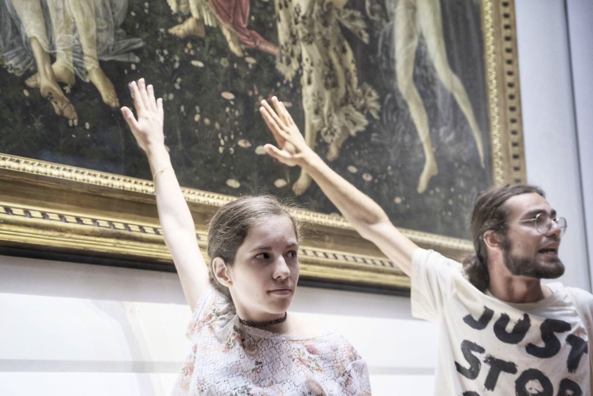 AufstandLastGen's tweet photo. Who do you want to be angry at? At those who glue their hands to a Botticelli painting or at those who continue to destroy civilisation itself despite all warnings?

Let us stop this fossil madness before it is to late.

Join the resistance! 
Join the #A22Network https://t.co/2rmYwj9gbv