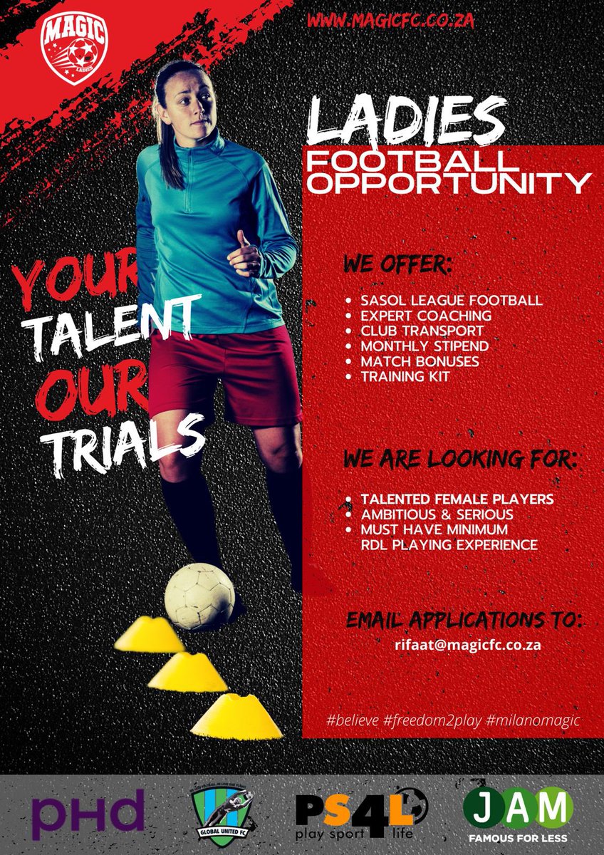 zulushark's tweet image. Ladies football opportunity in Cape Town.  #BELIEVE