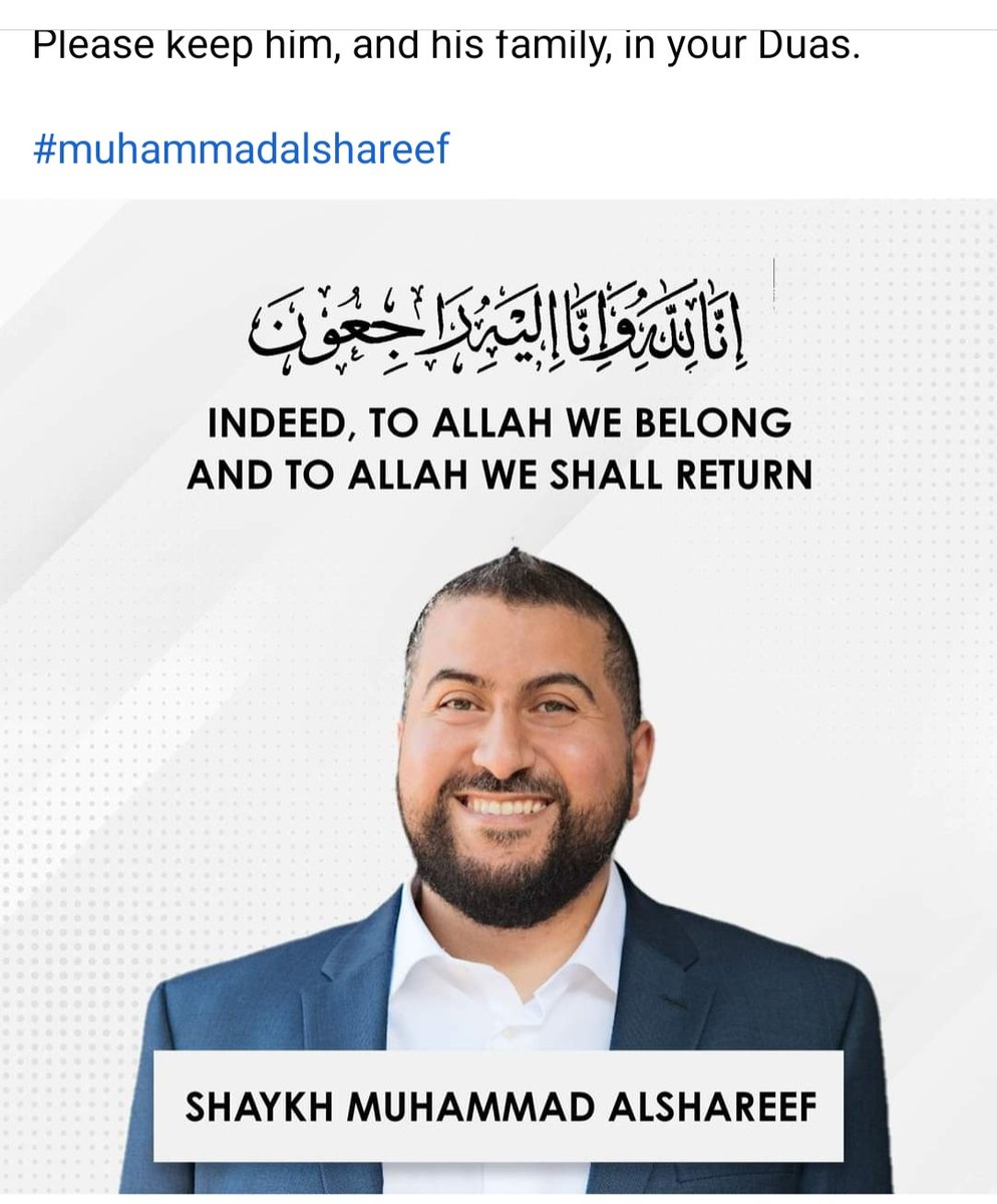 oursafezone1's tweet photo. #MuhammadAlshareef . May Allah have mercy on you yaa sheikh. You thought me how to read many books in a short time. https://t.co/rvXcJbRqVC