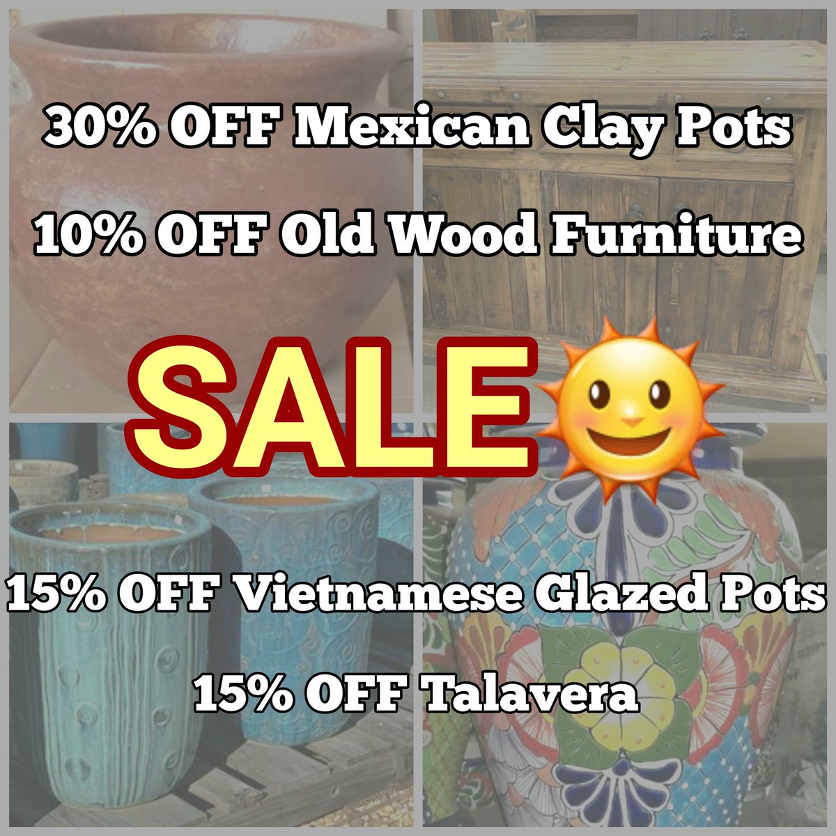 demanogallery's tweet photo. #Sale
#GlazedPottery #MexicanClayPots #Talavera #OldWoodFurniture
https://t.co/caCbVPBWrw
11265 Hwy 290 E
Chappell Hill, Texas 77426 https://t.co/c85EHYchEy