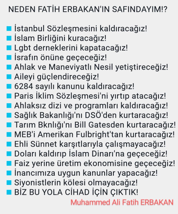 Esmerned's tweet photo. NEDEN FATİH ERBAKAN'IN SAFINDAYIM!? https://t.co/eVN1MWSx8H