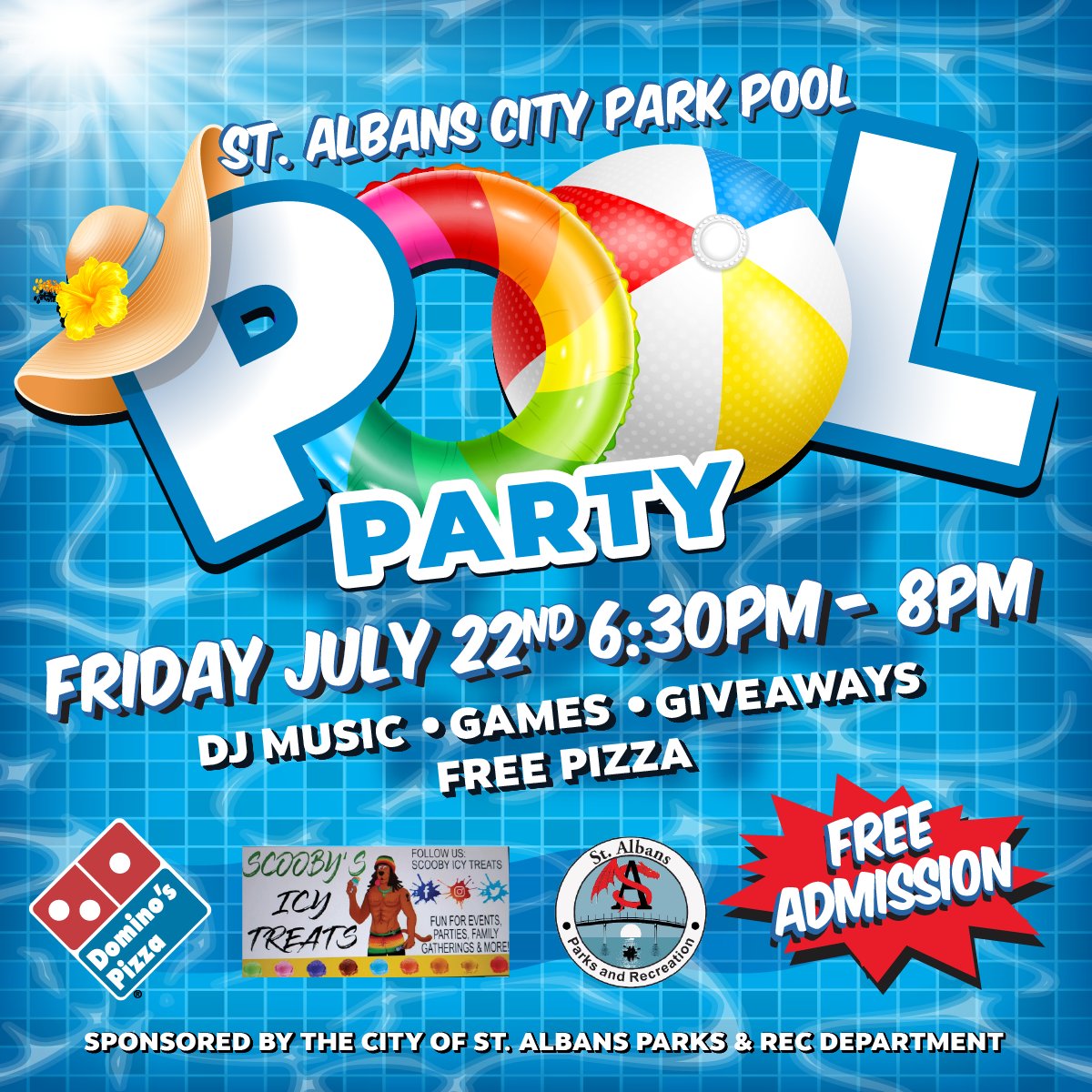 stalbanswv's tweet photo. 🤩 Looking for something to do this weekend in St. Albans?
📅 Tonight - Free Pool Party @ City Park Pool
📅 Tomorrow - St. Albans Farmer's Market @ Roadside Park
👇CHECK OUT MORE EVENTS👇
https://t.co/jARZXr6yRO
#localnews #localevents #livelifelocal #gotosawv https://t.co/H5vMXcXjyV