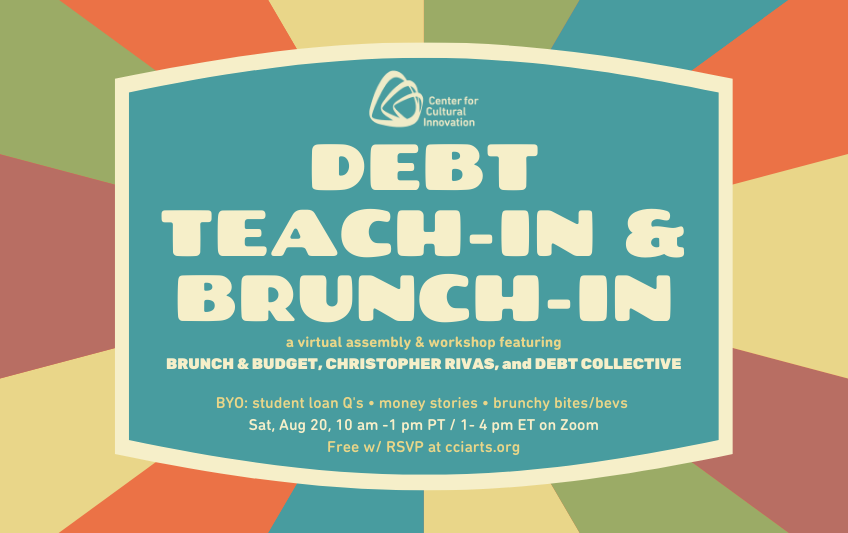 Join us for a FREE virtual “Teach-in &amp; Brunch-in” w/fellow artists &amp; creative folk where we will dive into debt stories and trauma, the roots of predatory debt culture in the U.S., &amp; what to do about it. 

Learn more &amp; register here: ow.ly/f3i550K1JOk

#debt #studentdebt