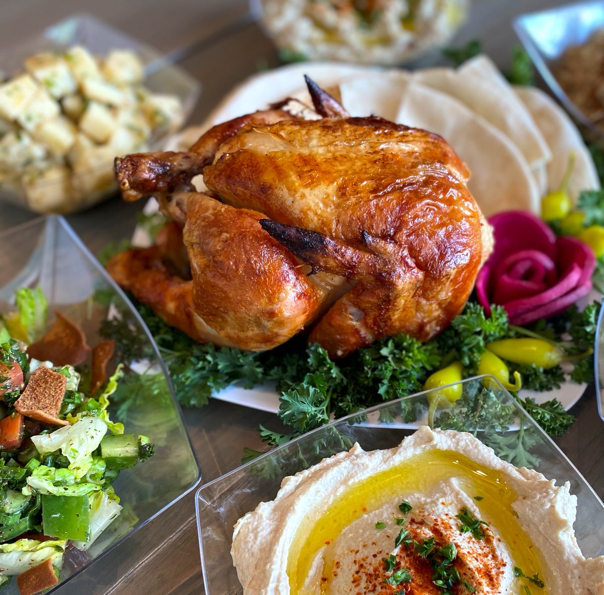eatbocboc's tweet photo. Happy Friday! Enjoy our Whole Chicken Family Meal Deal with two large sides, garlic spread, pita and pickles just for $24!  #TGIF 
Order online https://t.co/qzWZ0saNrH
#mediterranean #familymeal  #catering #yummyfood #mediterranean #hummus #lasvegas #losangeles #chickendinner https://t.co/2sRFCxh9ug