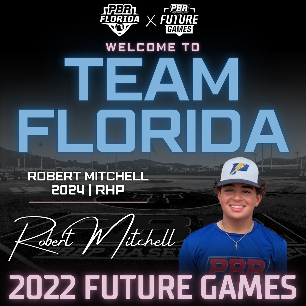 Welcome ‘24 RHP Robert Mitchell to the 2022 PBR Future Games. Robert stood out at the Team FL ID Games - Jacksonville and has accepted his invite for #TeamFL @24RMitchell @PowerBSB @oviedo_baseball @prepbaseball Profile - prepbaseballreport.com/profiles/FL/Ro…