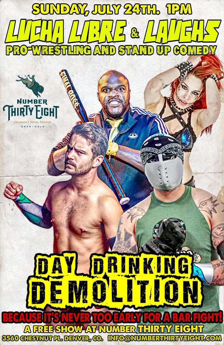 LuchaLibreLaugh's tweet image. FREE SHOW! FREE SHOW!
YOU’RE A GOOBER IF YOU DON’T GO!

Sunday. 1pm. At Number Thirty Eight