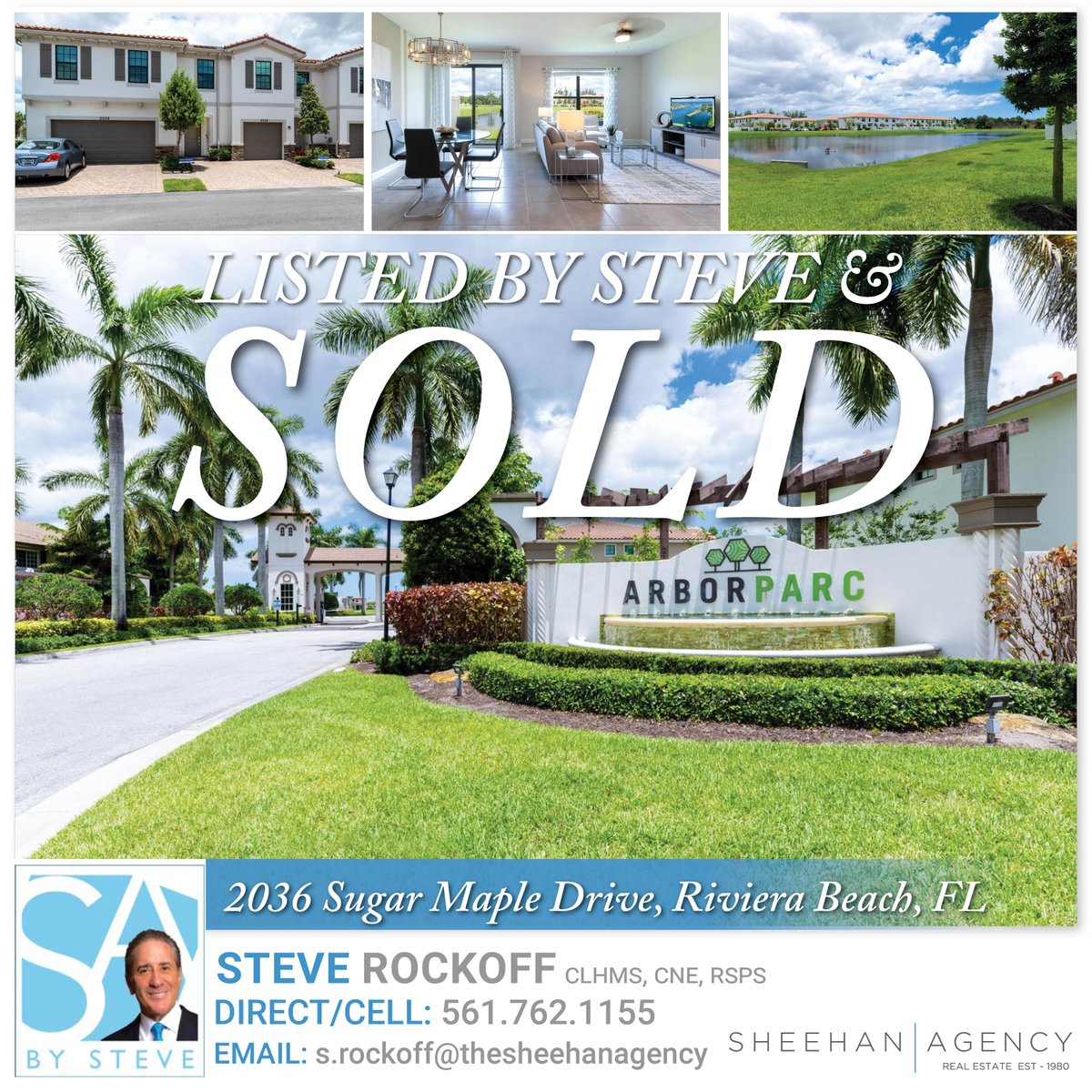 LISTED BY STEVE &amp; SOLD! 🎉
Arbor Parc
📍2036 Sugar Maple Drive, Riviera Beach, FL  

Steve Rockoff
561.762.1155
s.rockoff@thesheehanagency.com
.
.
.
#sold #justsold #closingday #closed 
#realestate #thesheehanagency
#RepresentedtheSeller #seller #sellersagent