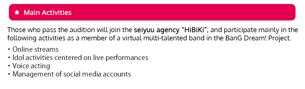 BanG Dream! (Bandori) franchise opened auditions for their new Vtuber Band  project : r/Virtualrs