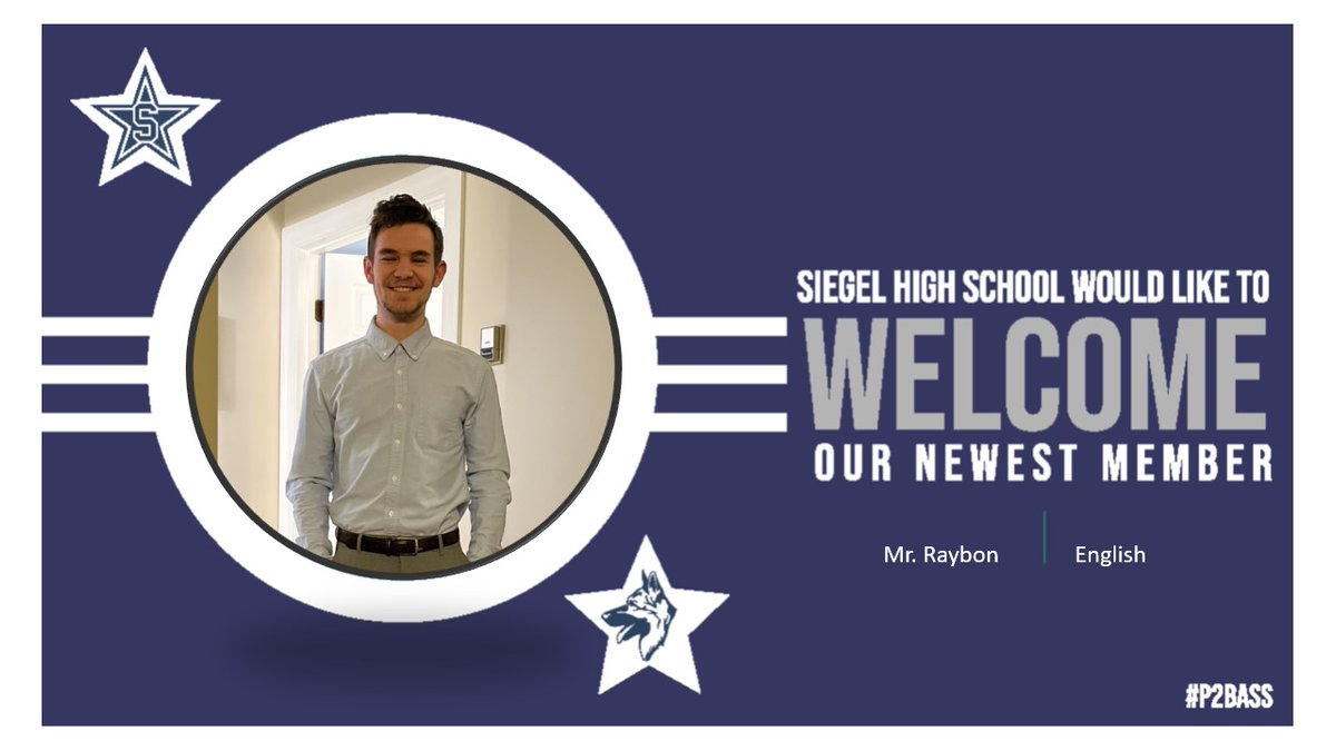 A warm welcome to Miller Raybon as he begins his teaching career at Siegel High School. We are excited to have him. <a href="/SiegelHighStars/">Siegel High School</a> <a href="/creasyl_shsprin/">Larry Creasy</a>