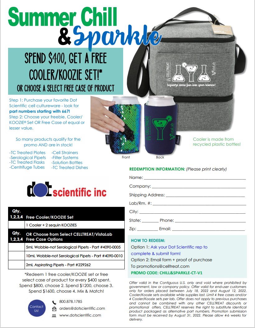 DOTScientificMN's tweet photo. Check out this awesome offer from our friends at @Celltreat! Reach out to me today and find out how you can redeem these cool gifts. #dotscientific https://t.co/E6zpx6re0P