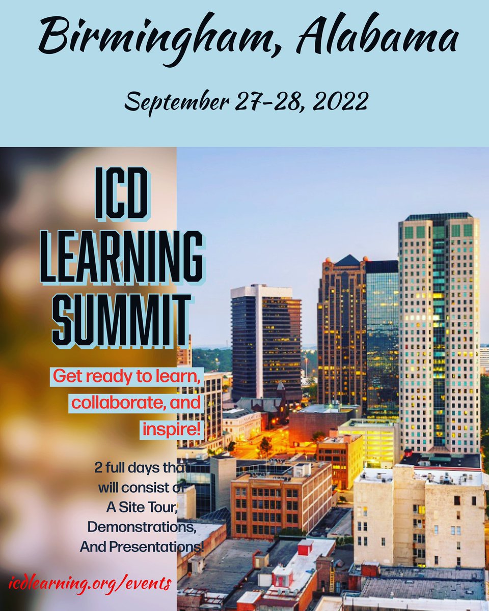 ICDLearning's tweet photo. Register for the conference and book your hotel today! You won’t want to miss out on what we have for you! #icdbenefitforlife #summit2 #knowledgeispower #Alabama https://t.co/S0VtiuGK0j