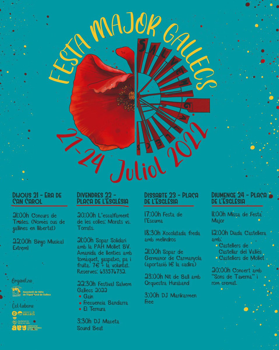 sergisuarezm's tweet photo. Torna la Festa Major de #Gallecs!!! 🥳🎉 

Activitats solidàries, cultura popular, sopars de germanor i molta música protagonitzen un any més la festa gran del nostre espai més estimat! 🌳🌞

Enhorabona per la feina @AVGallecs i ens veiem aquests dies! 😍 
#Mollet❤️🤍 https://t.co/PG8eh5DS86