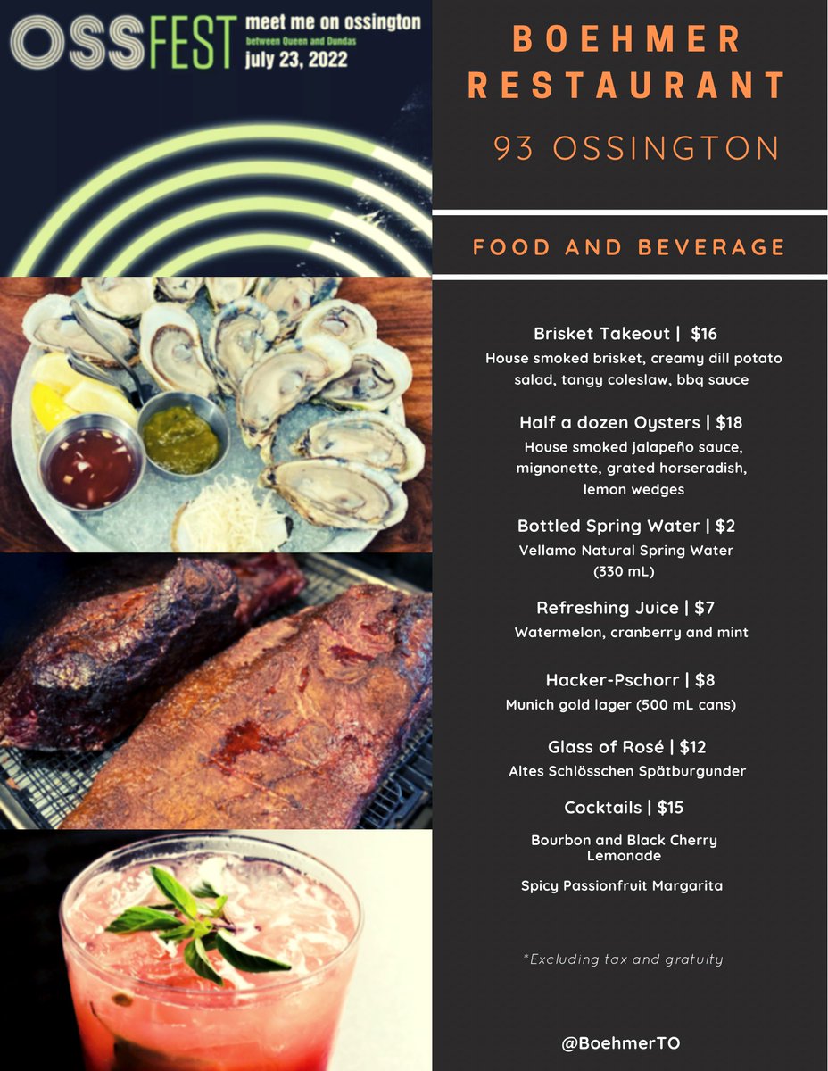 Hello Toronto!

We will be closed for regular service on Saturday to bring you OSSFEST!

Come join our team and enjoy us having fun in the sun this Saturday, July 23rd.

We will be offering food for takeout and wonderful beverages to quench your thirst.

See you all on Saturday!