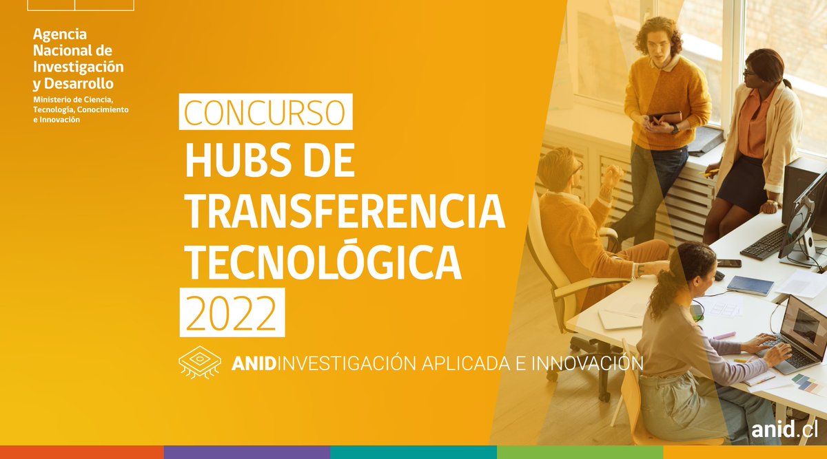 Hasta el 23 de agosto está abierta la postulación al Concurso Hub de Transferencia Tecnológica. Este busca aumentar la cantidad, viabilidad y el potencial de impacto de tecnologías y emprendimientos de base científica tecnológica (EBCT).
Más información en anid.cl/concursos/conc…