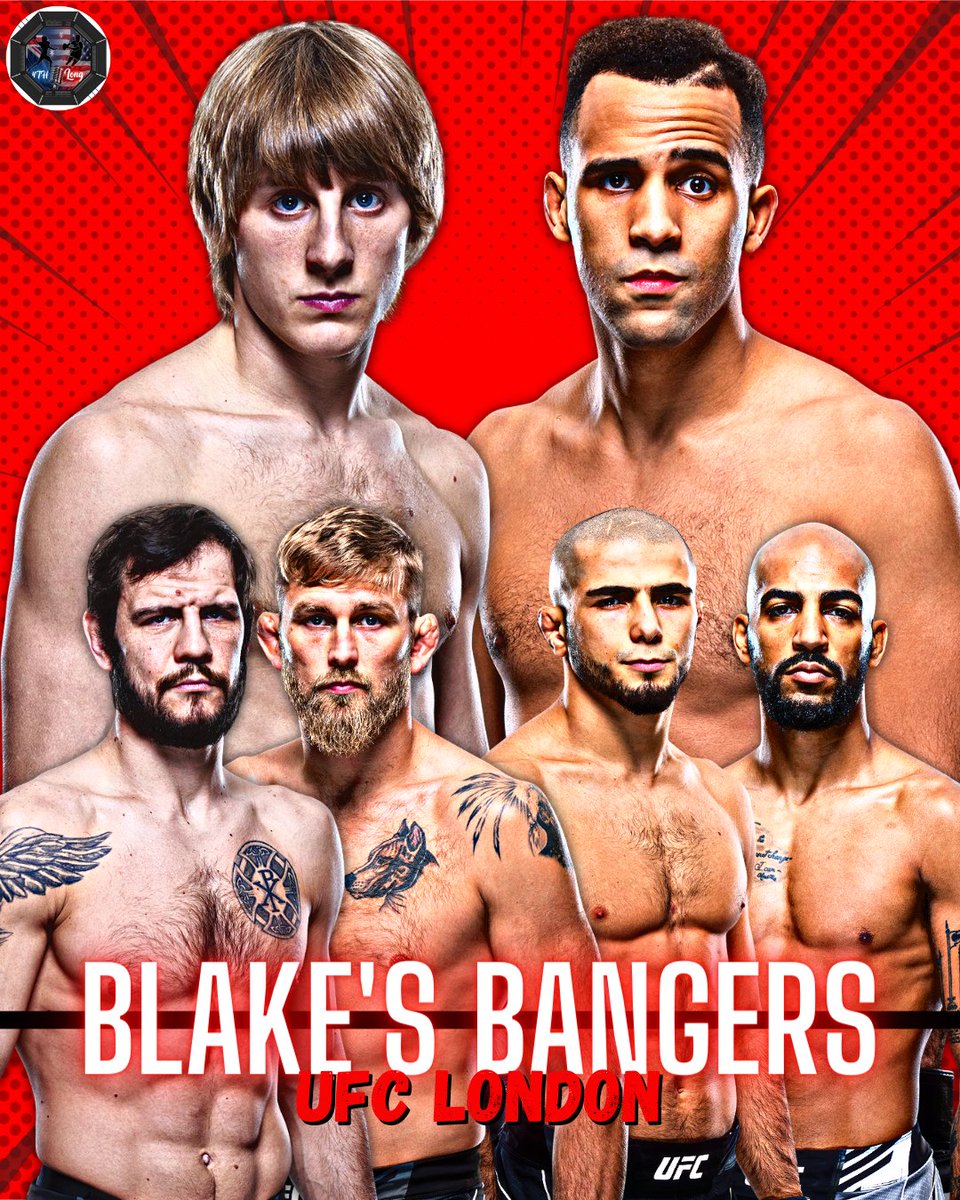 💥#BlakesBangers for #UFCLondon💥

@blakecampbell11 says that Paddy vs Leavitt, Krylov vs Gustaffson, and Mokaev vs Johnson is must see TV on Saturday

What fight are you looking forward to the most?

#UFC #MMATwitter