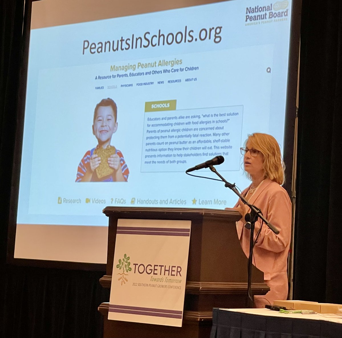 gapeanuts's tweet photo. General Session 1 at the #2022SPGC focused on the importance of school nutrition to the peanut industry. We were excited to have representatives with us to discuss examples of how they use peanut products in their school system and reversed a peanut school ban. https://t.co/bZsTjOFfzC