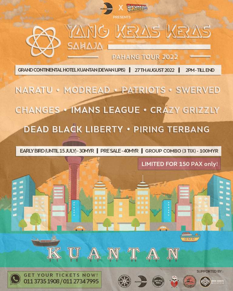 jennthompson2811 (@jenn_thompson) on Twitter photo #ONGROUND LIVE: YANG KERAS-KERAS SAHAJA - Pahang Tour
ft. <a href="/naratukd/">Naratu</a> <a href="/modreadband/">Modread</a> <a href="/PatriotsMY/">PATRIOTS</a> <a href="/OfficialSwerved/">Swerved Official</a> #Changes <a href="/IMANSLEAGUE/">IMAN'S LEAGUE</a> <a href="/crazy_grizzly/">BIMA SAKTI FOR FINAL ANUGERAH LAGU INDIE LETS GO!</a> #DeadBlackLiberty <a href="/piringterbangmy/">Piring Terbang</a>
at Grand Continental Hotel #Kuantan, #PAHANG
SAT Aug27 2pm
TICS: +6011.3735.1908/+6011.2734.7995 #ONGROUND LIVE: YANG KERAS-KERAS SAHAJA - Pahang Tour
ft. <a href="/naratukd/">Naratu</a> <a href="/modreadband/">Modread</a> <a href="/PatriotsMY/">PATRIOTS</a> <a href="/OfficialSwerved/">Swerved Official</a> #Changes <a href="/IMANSLEAGUE/">IMAN'S LEAGUE</a> <a href="/crazy_grizzly/">BIMA SAKTI FOR FINAL ANUGERAH LAGU INDIE LETS GO!</a> #DeadBlackLiberty <a href="/piringterbangmy/">Piring Terbang</a>
at Grand Continental Hotel #Kuantan, #PAHANG
SAT Aug27 2pm
TICS: +6011.3735.1908/+6011.2734.7995