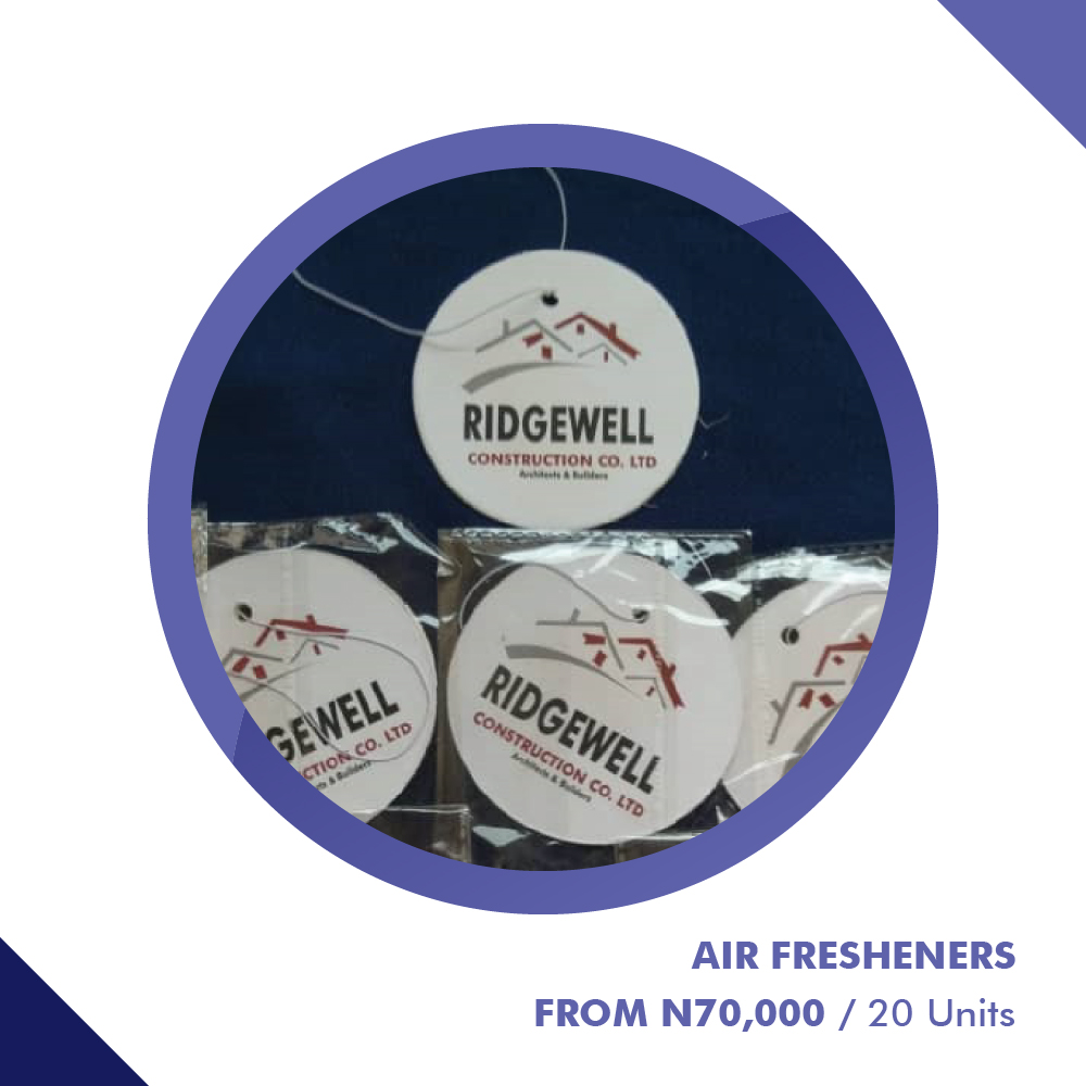 Branded Air freshener for brand awareness etc. For orders call or WhatsApp us on 2349013089422, email: maeka_prints@hotmail.com, or send us a message here. #airfresheners #airfreshener #carfresheners #scents #carfreshener #fresheners #customairfreshener #airfreshner #nigerian2023