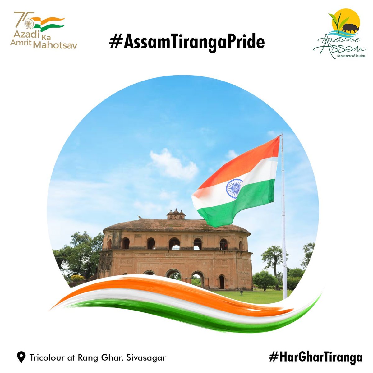 himantabiswa's tweet photo. Happy to be a part of #AssamTirangaPride with #AwesomeAssam to celebrate #HarGharTiranga. 

I appeal to the people of Assam to hoist our national flag at every place from 13th to 15th August to mark #AzadiKaAmritMahotsav. https://t.co/3l1BIsXLgW