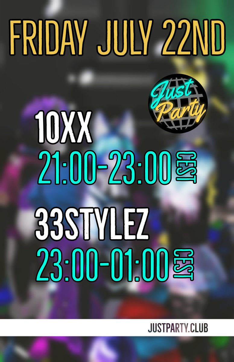 Tonight! @10xxmusic will be returning to Just Party followed up by @33stylez, See you tonight.