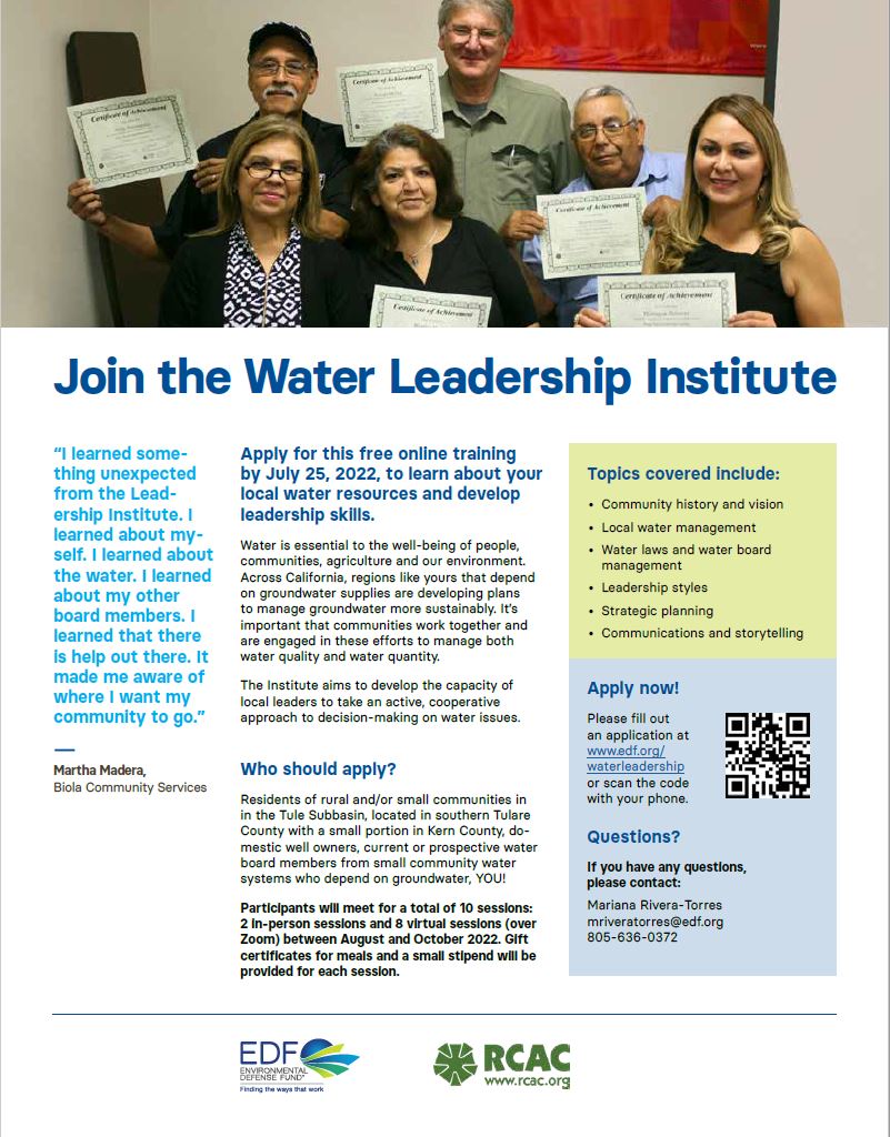 maurice_water's tweet photo. Just 3 more days left to apply for the Water Leadership Institute in Tulare &amp; Kern counties. The institute helps participants deepen their leadership skills and understanding of water issues. Please spread the word or sign up now! https://t.co/v3pQgeJp8T
#LatinoConservationWeek https://t.co/NIsxgiBSUR