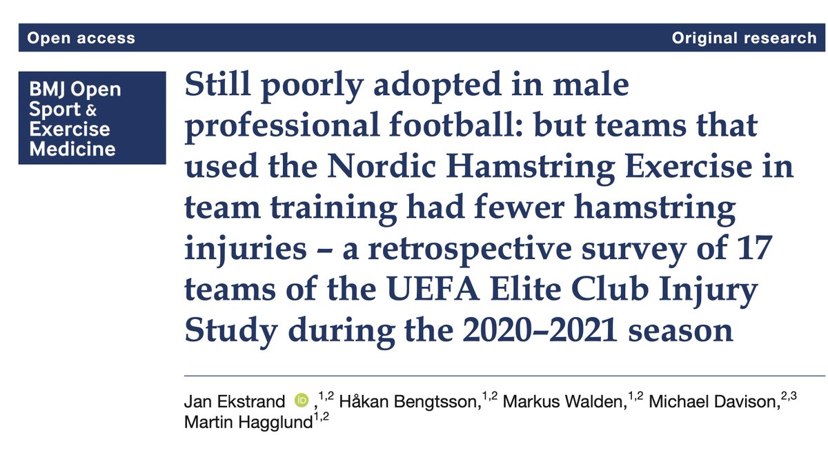 Jan Ekstrand (@janekstrand) on Twitter photo New Hamstring injury study in male elite football published on-line today at <a href="/BMJOpenSEM/">BMJ Open Sport & Exercise Medicine</a>. Open access! <a href="/frgsweden/">FRG</a>;<a href="/IntlSportsRehab/">Michael Davison</a>; <a href="/MarkusWalden/">Markus Walden</a>;<a href="/MHgglund/">Martin Hägglund</a>;<a href="/raymondverheije/">Raymond Verheijen</a>; New Hamstring injury study in male elite football published on-line today at <a href="/BMJOpenSEM/">BMJ Open Sport & Exercise Medicine</a>. Open access! <a href="/frgsweden/">FRG</a>;<a href="/IntlSportsRehab/">Michael Davison</a>; <a href="/MarkusWalden/">Markus Walden</a>;<a href="/MHgglund/">Martin Hägglund</a>;<a href="/raymondverheije/">Raymond Verheijen</a>;