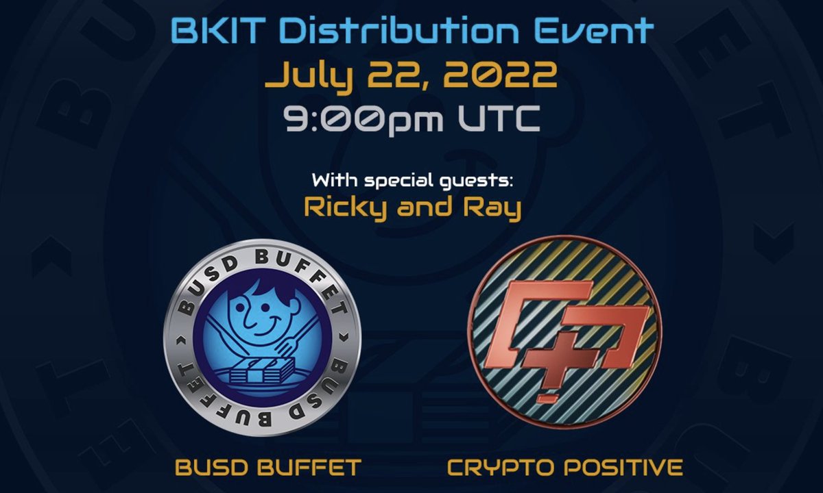 BUSDBuffet's tweet photo. Make sure you tune in TONIGHT for the BKIT Distribution Event!!

We will be joined by @RicTicTim and @RematiCast_Ray from @0xCPTX to talk to them about the upcoming launch of their V2 contract.

Livestream starts at 9pm UTC (in 30 min)

https://t.co/r8y82waeeg

#altcoins #BSCGems https://t.co/XJGZLXo4PP