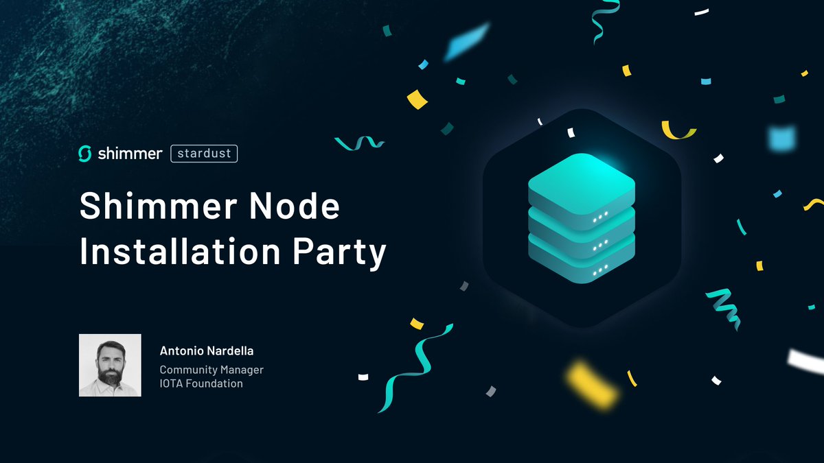shimmernet's tweet photo. [Event - Shimmer Beta Network node installation party ] How easy is it to set up a #Shimmer node? Join @antonionardella on July 29th at 9PM CEST to find out! See you on #Discord: https://t.co/Ad1pI51iiG https://t.co/cl9ZH66FBT