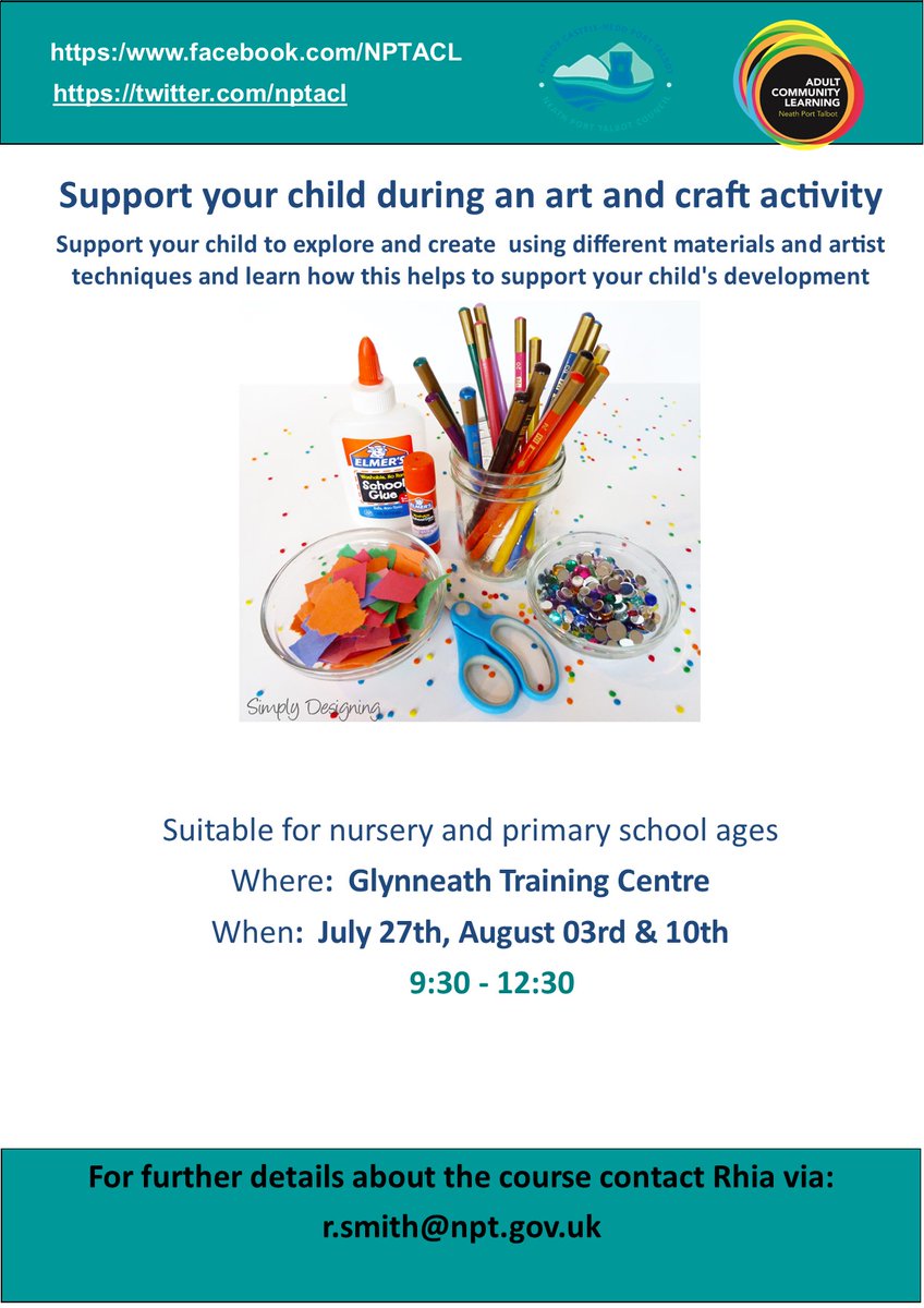 Coming up <a href="/GlynneathTC/">Glynneath TC</a> we have Supporting a child in Art and Craft, Intro to Child Psychology, Pre-GCSE maths, Pre-GCSE English and our Intro to Mental Health. To enquire or reserve a space please contact nptal@npt.gov.uk or send us a private message.