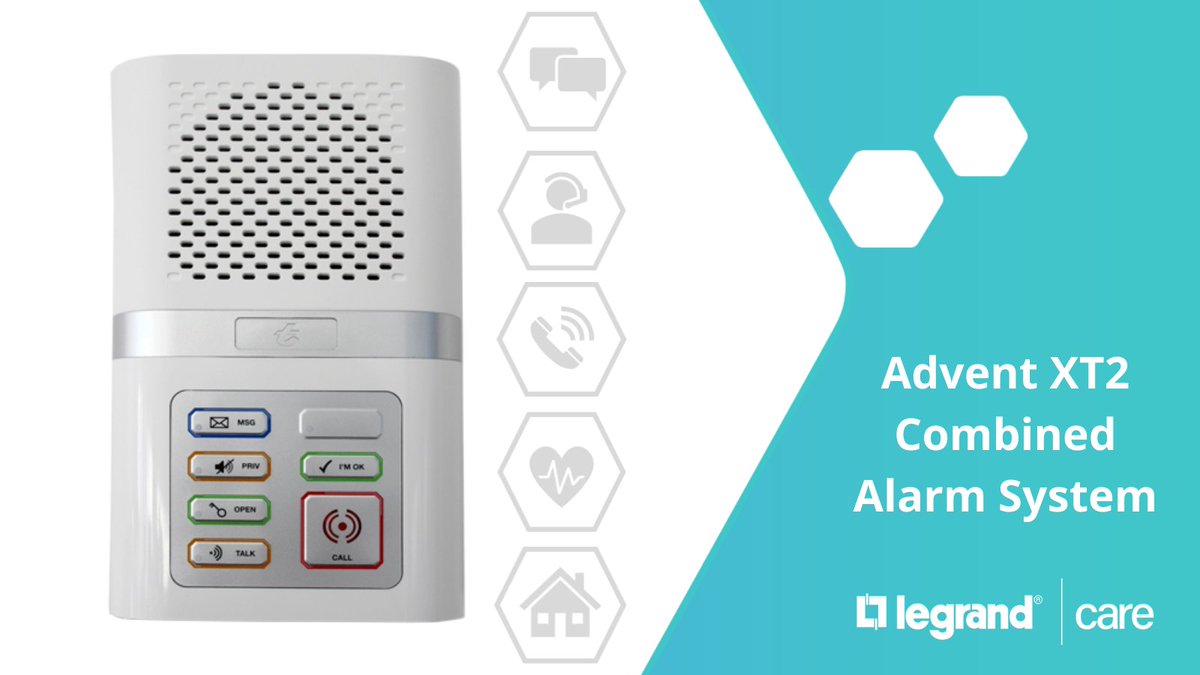 LegrandCare's tweet photo. Our #AdventXT2 Combined Alarm System is a modern design of speech module that delivers a simple, clear and concise user interface providing both door entry and assisted living functionality.
#SupportedLivingSolutions
https://t.co/FJNY6um9yY https://t.co/Jqwm4wy6Iw