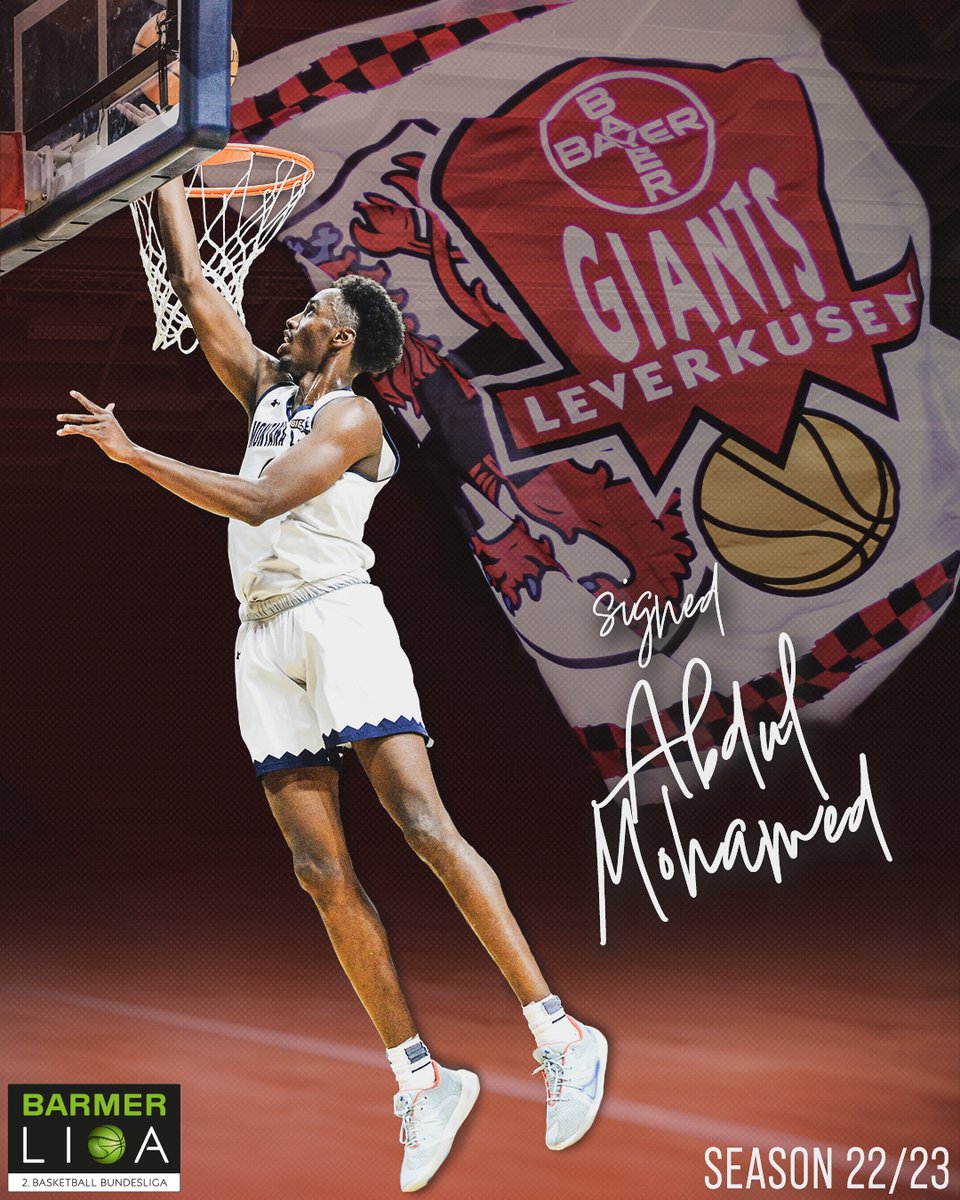 Abdul Mohamed heißt der erste Importspieler der GIANTS für die Saison 2022/23. Der Kanadier wechselt von der Montana State University (NCAA l) an den Rhein 👌

Was Coach Gnad über den Neuzugang sagt: giants-leverkusen.de/presse-medien/…