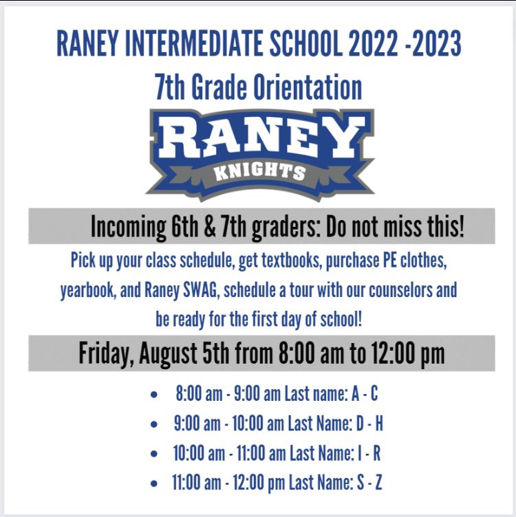 Raney Intermediate (RaneyKnights) / Twitter