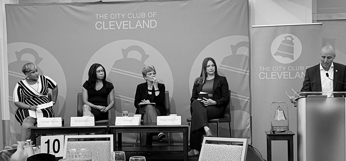 schmiedlibe's tweet photo. Excited to start conversation about social determinants of work needed to thrive - with some of the most insightful women in CLE! @jill_rizika @BisharaAddison Renee Timberlake and @teleange and their teams are drivers of economic mobility for CLE. This is why I love @TheCityClub https://t.co/hsUIuu8i6J