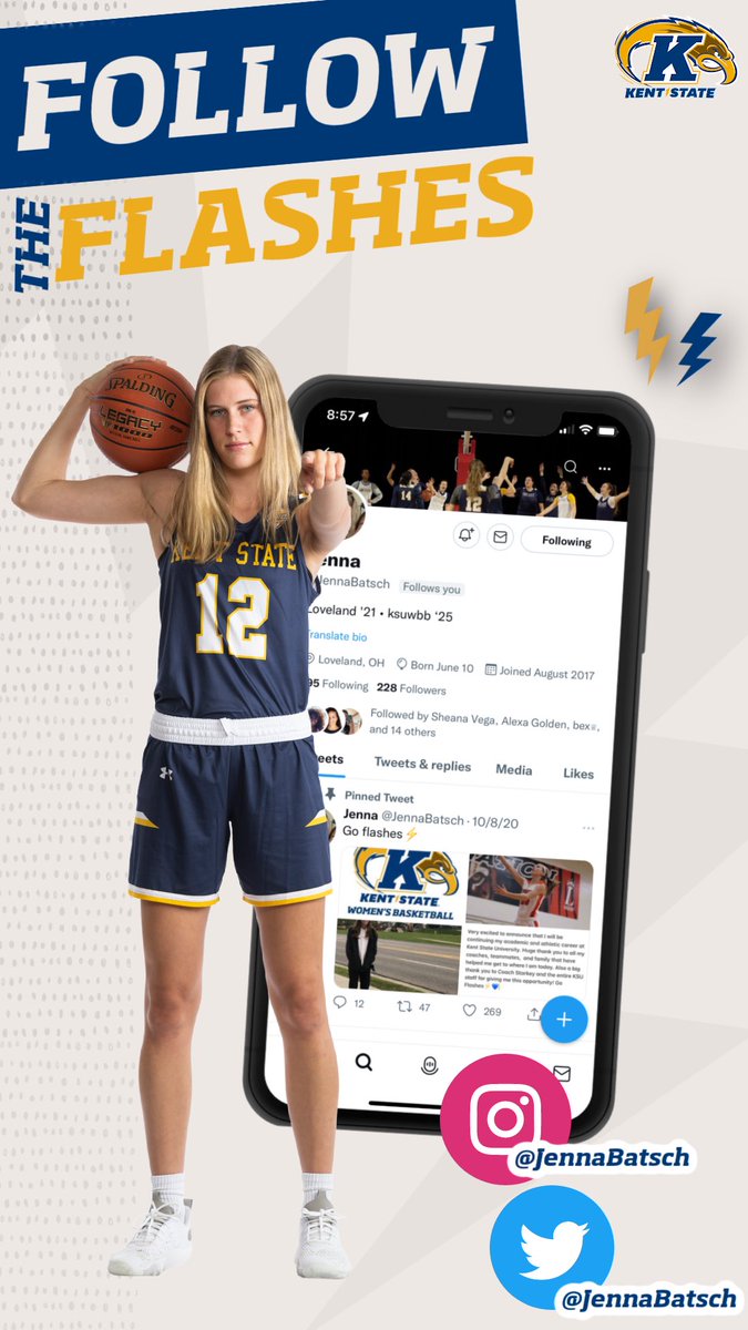 KentStWBB's tweet photo. It’s #FollowFriday! Be sure to give Sophomore, @JennaBatsch, a follow!

#GoFlashes⚡️ https://t.co/Cr6do44fVJ