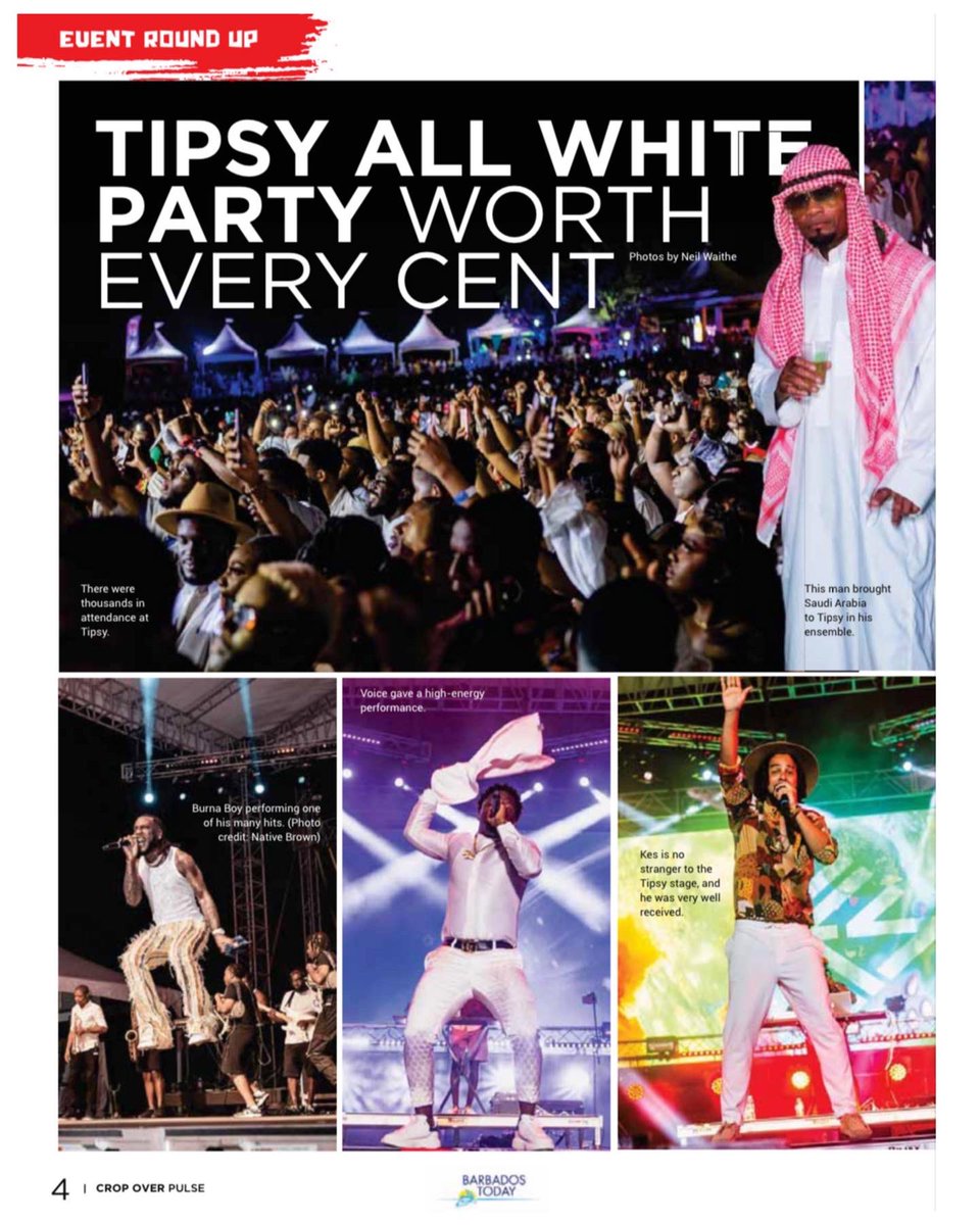 twistedbarbados's tweet photo. The headline says it all! βTIPSY ALL WHITE PARTY WORTH EVERY CENT.β @burnaboy
#tipsybarbados #burnaboy #kestheband #voice #hypasounds #faddafox #lilrick #edwinyearwood #fatherphilis #leadpipeandsaddis #twistedbarbados #twistedfamily #twistedexperience #cropover #cropover2022 https://t.co/UjOzVmAVfL