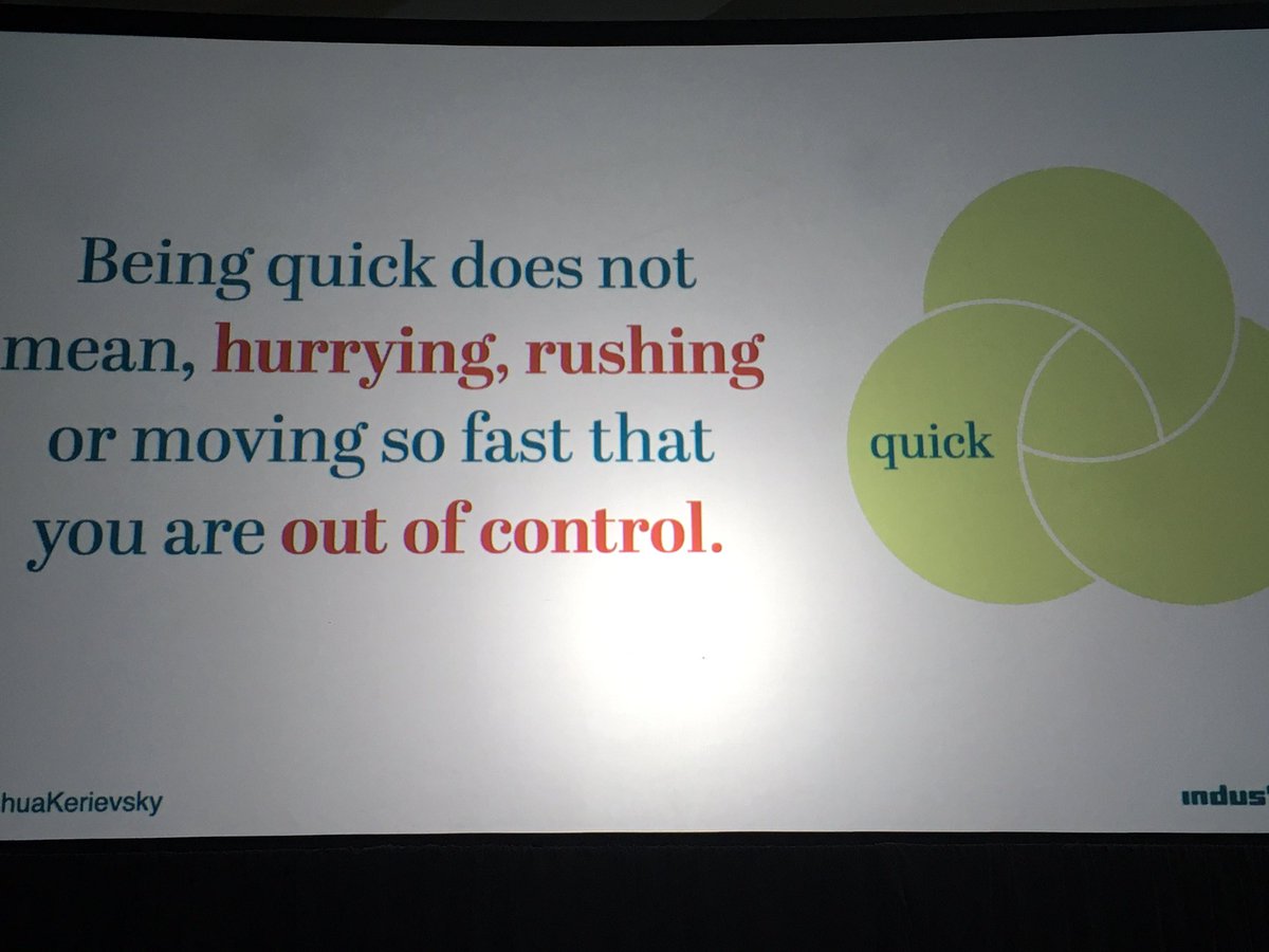 Tim Ottinger (@tottinge) on Twitter photo If you optimize for control, you lose speed.
If you optimize for speed, you lose control.
Be quick, but do not hurry.
#agile2022 <a href="/JoshuaKerievsky/">Joshua Kerievsky 🇺🇦</a> If you optimize for control, you lose speed.
If you optimize for speed, you lose control.
Be quick, but do not hurry.
#agile2022 <a href="/JoshuaKerievsky/">Joshua Kerievsky 🇺🇦</a>