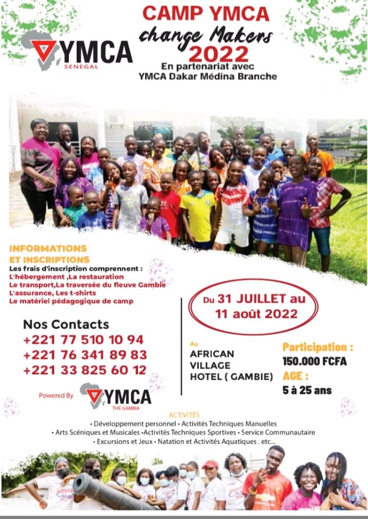 C'est maintenant le temps des camps de vacances #YMCA!

Bienvenue au Camp YMCA #ChangeMakers. Ces camps de vacances sont une tradition chez #YMCASénégal qui fournit un environnement éducatif basé sur les valeurs du mouvement YMCA. Restez à l'écoute pour plus de mises à jour !!