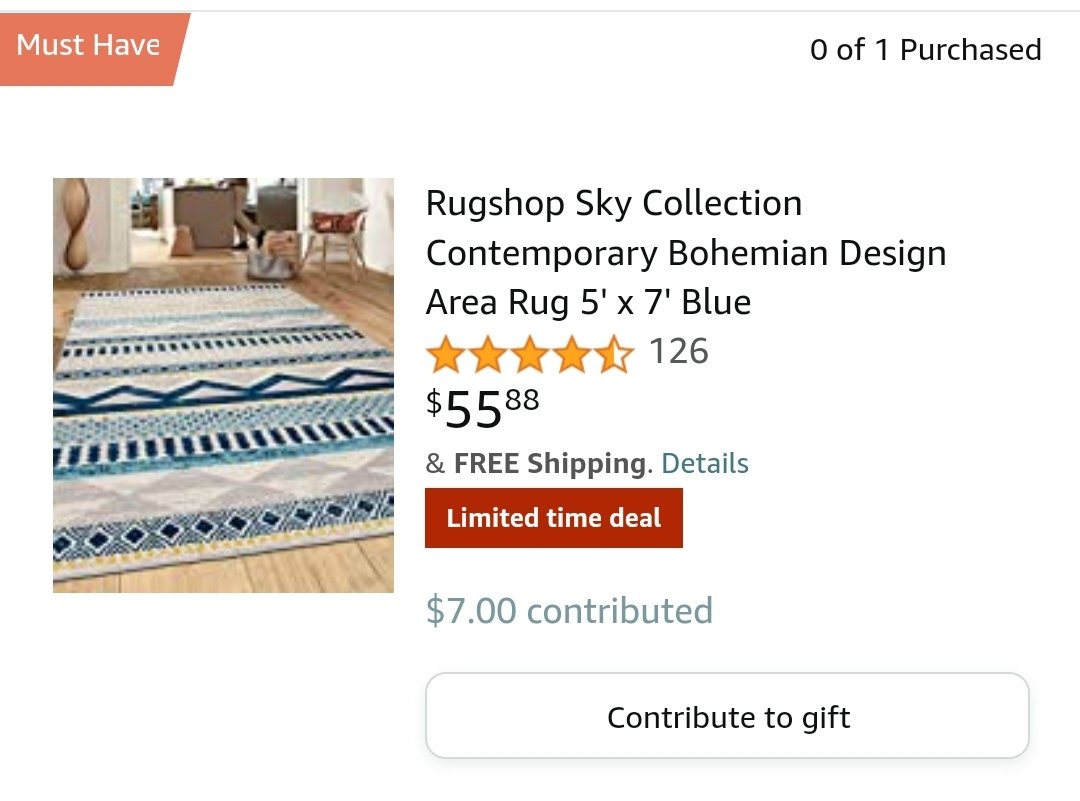 RT I have a mission today! 💪
I would LOVE to get my rug while it is on a special deal! 🤩

If I can get it funded I plan to 🪄SpRiNklE🪄 lots of love all over this post! If you do help in anyway please let me know so I can share the love! 🤍

My list 👉  tinyurl.com/VanB22